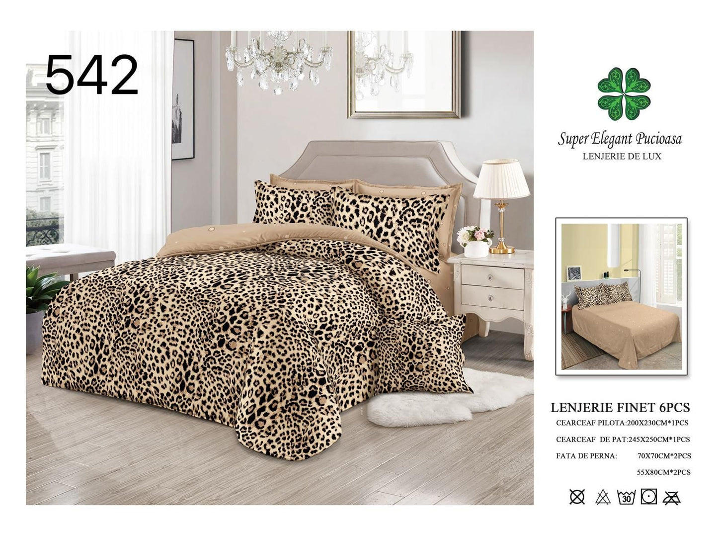 Lenjerie de Pat Bumbac Finet 6 Piese