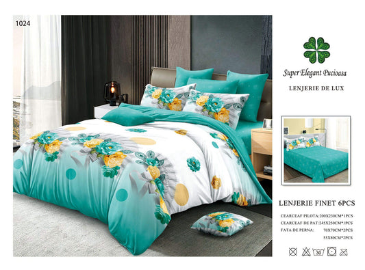 Lenjerie de Pat Bumbac Finet 6 Piese