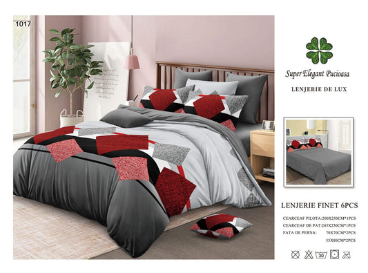 Lenjerie de Pat Bumbac Finet 6 Piese