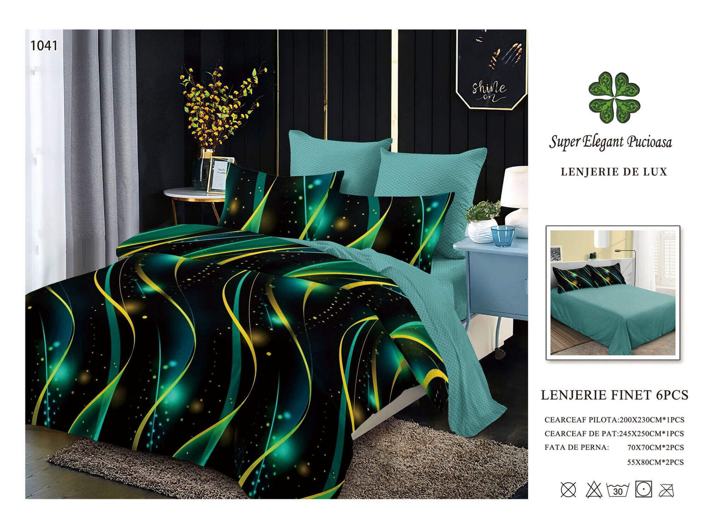 Lenjerie de Pat Bumbac Finet 6 Piese