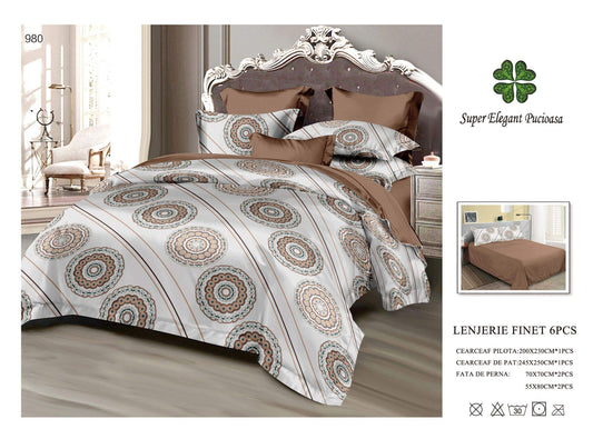 Lenjerie de Pat Bumbac Finet 6 Piese