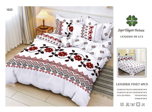 Lenjerie de Pat Bumbac Finet 6 Piese