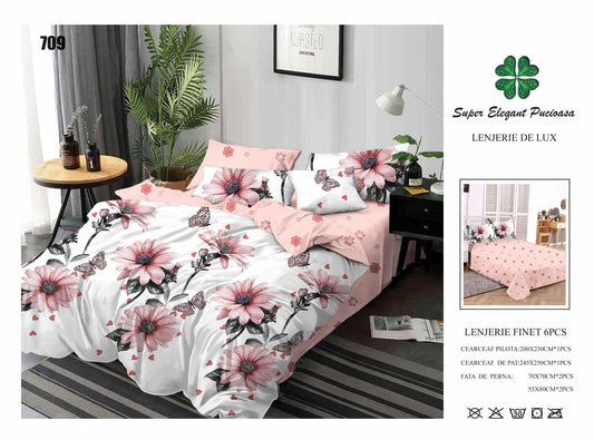 Lenjerie de Pat Bumbac Finet 6 Piese