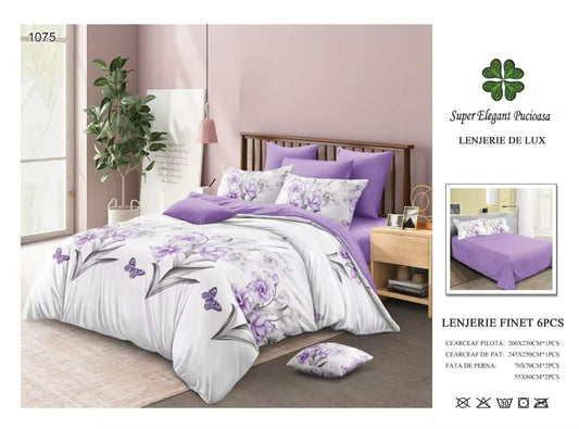 Lenjerie de Pat Bumbac Finet 6 Piese