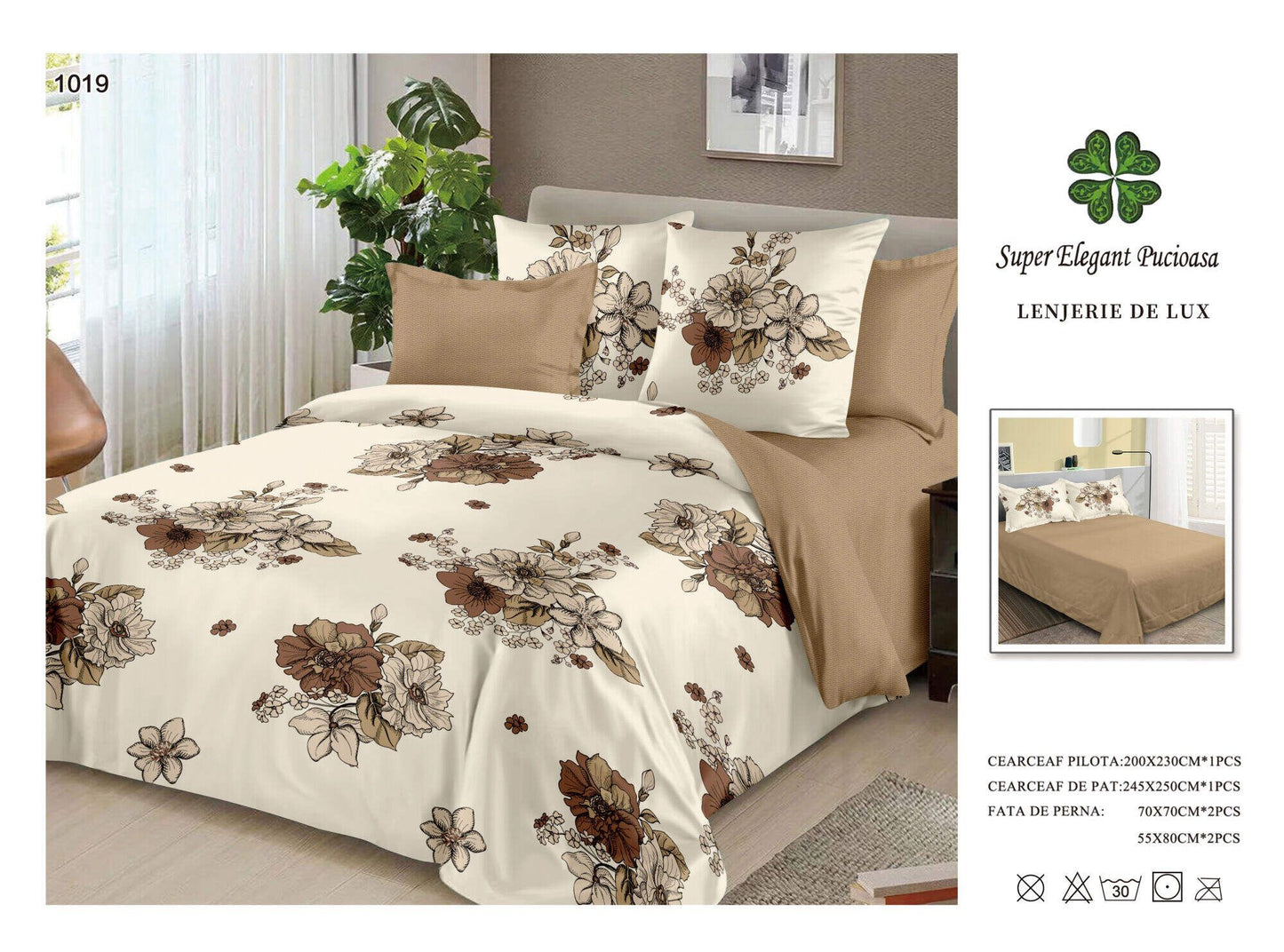 Lenjerie de Pat Bumbac Finet 6 Piese