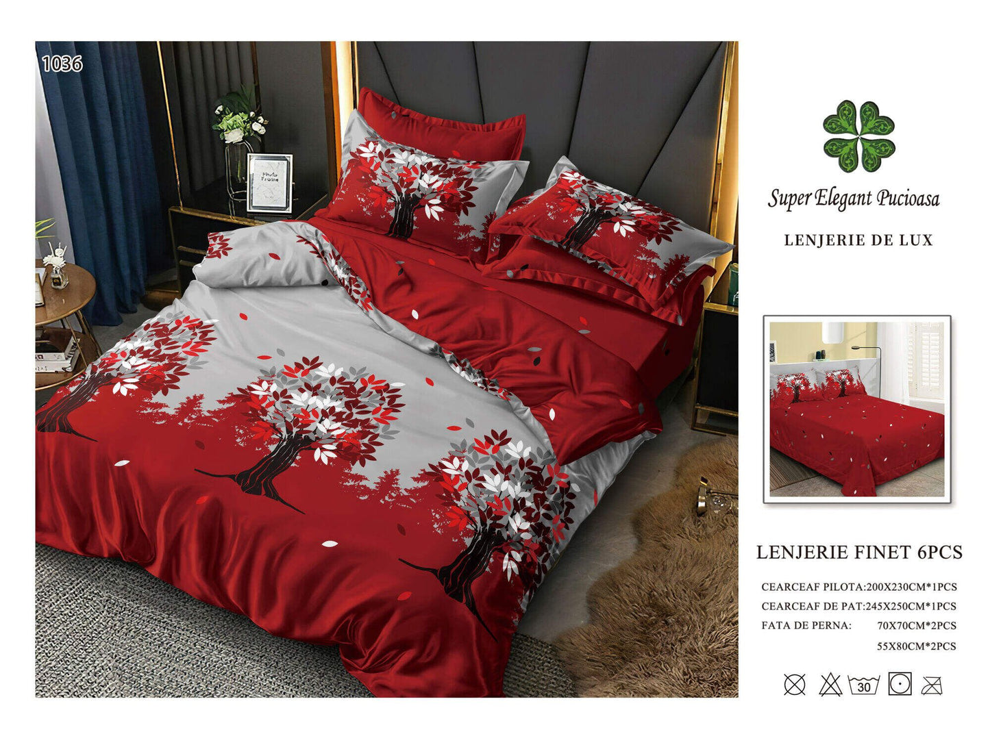 Lenjerie de Pat Bumbac Finet 6 Piese