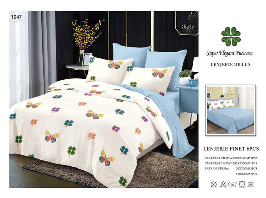 Lenjerie de Pat Bumbac Finet 6 Piese