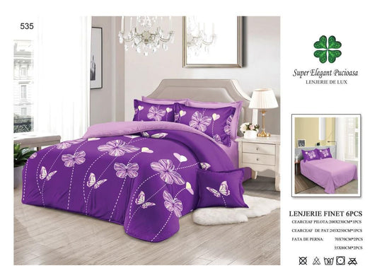 Lenjerie de Pat Bumbac Finet 6 Piese