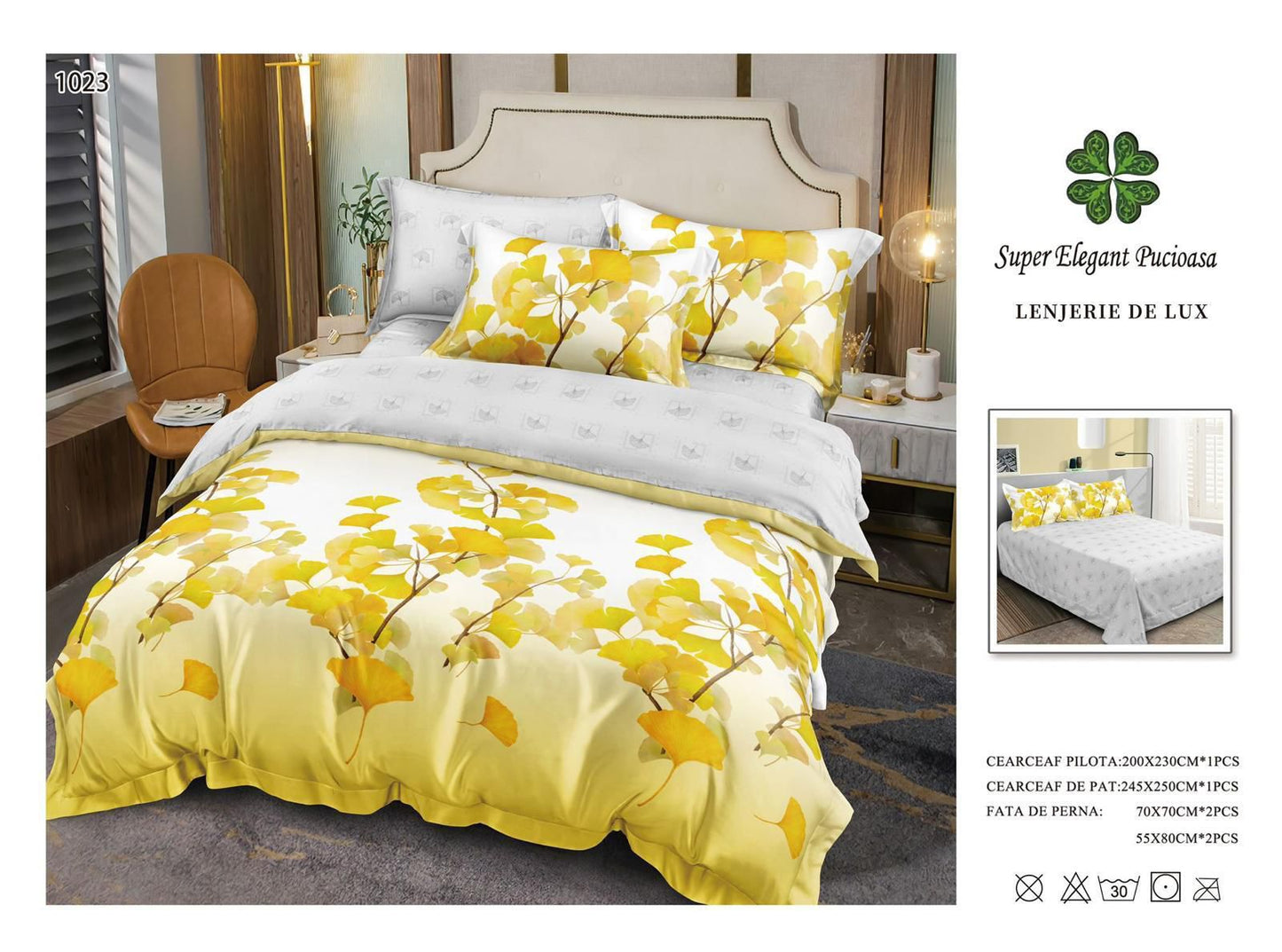 Lenjerie de Pat Bumbac Finet 6 Piese