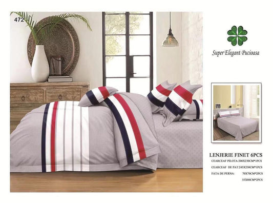 Lenjerie de Pat Bumbac Finet 6 Piese