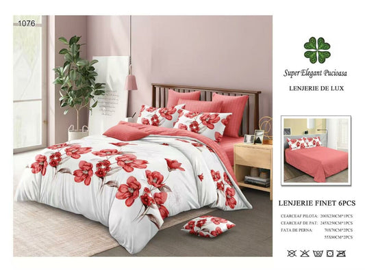 Lenjerie de Pat Bumbac Finet 6 Piese