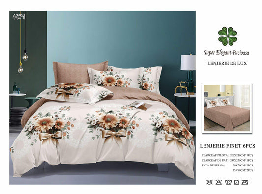 Lenjerie de Pat Bumbac Finet 6 Piese