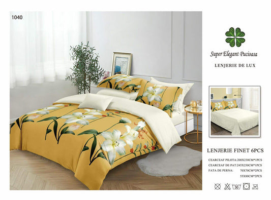 Lenjerie de Pat Bumbac Finet 6 Piese