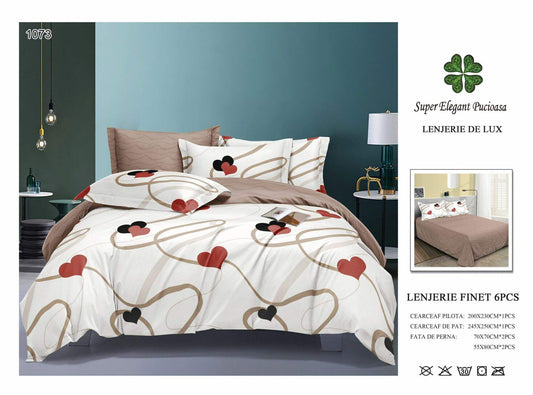 Lenjerie de Pat Bumbac Finet 6 Piese