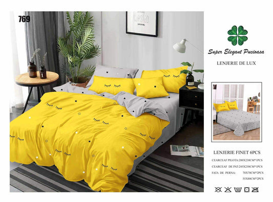 Lenjerie de Pat Bumbac Finet 6 Piese