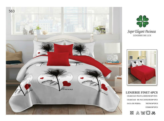 Lenjerie de Pat Bumbac Finet 6 Piese