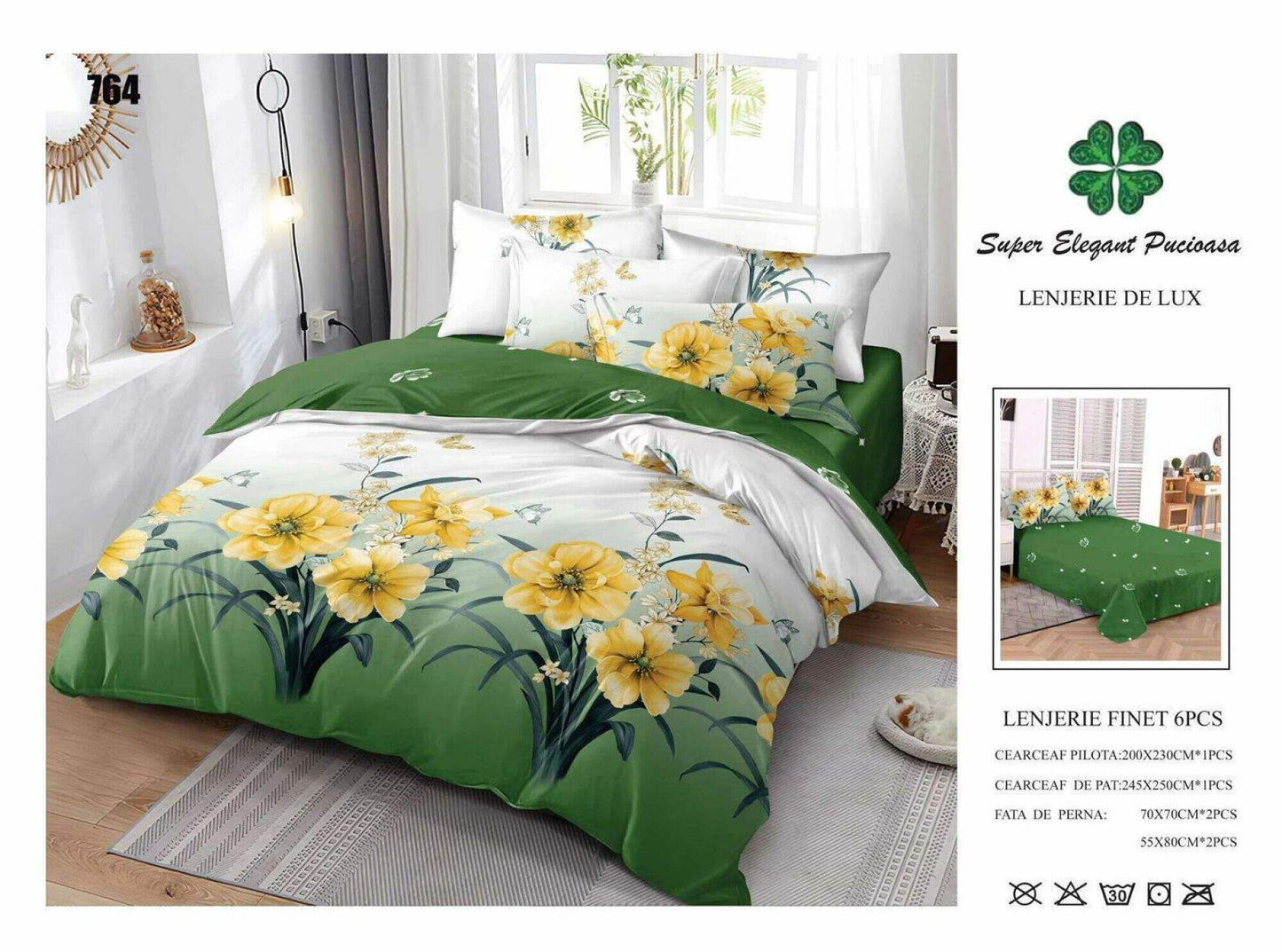 Lenjerie de Pat Bumbac Finet 6 Piese