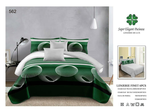 Lenjerie de Pat Bumbac Finet 6 Piese