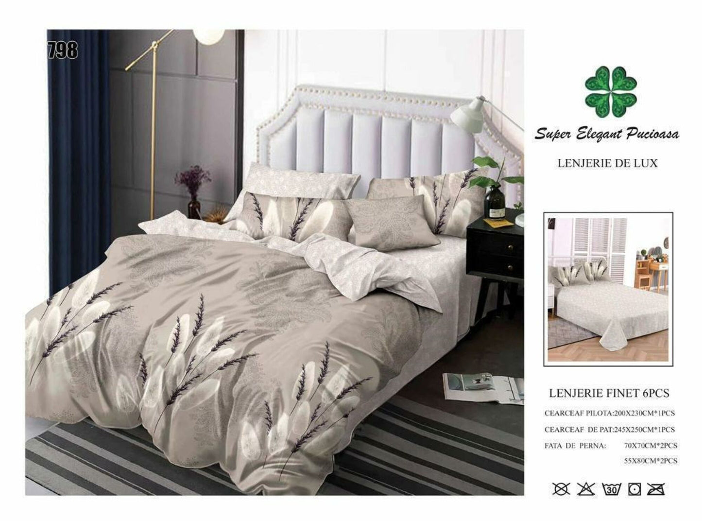 Lenjerie de Pat Bumbac Finet 6 Piese