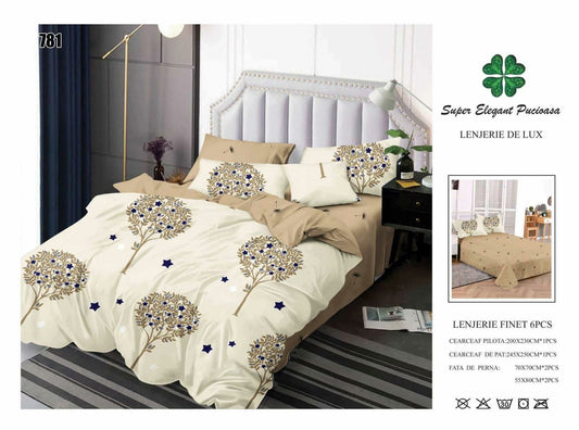 Lenjerie de Pat Bumbac Finet 6 Piese