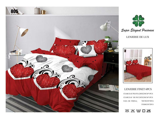 Lenjerie de Pat Bumbac Finet 6 Piese