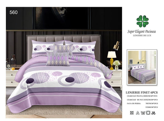 Lenjerie de Pat Bumbac Finet 6 Piese