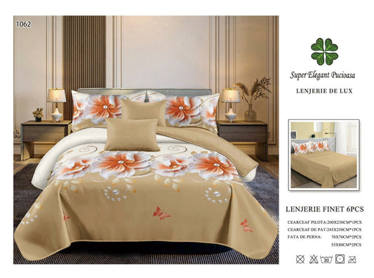 Lenjerie de Pat Bumbac Finet 6 Piese