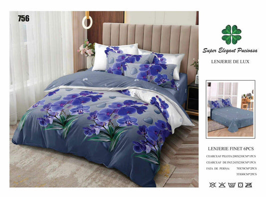 Lenjerie de Pat Bumbac Finet 6 Piese