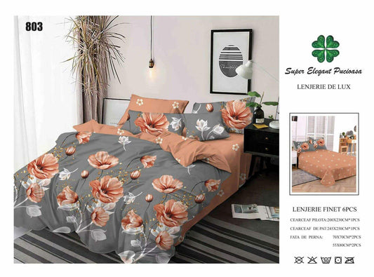 Lenjerie de Pat Bumbac Finet 6 Piese