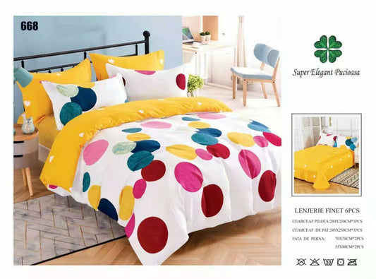 Lenjerie de Pat Bumbac Finet 6 Piese