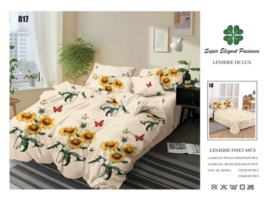 Lenjerie de Pat Bumbac Finet 6 Piese