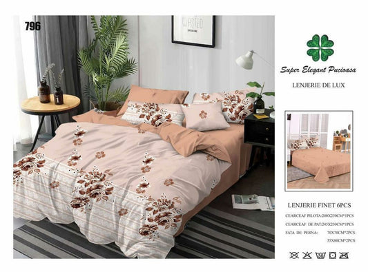 Lenjerie de Pat Bumbac Finet 6 Piese