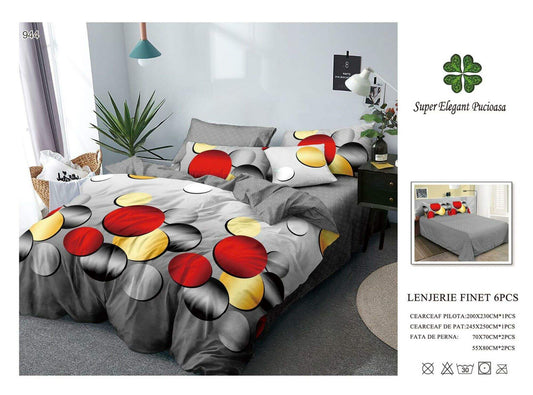 Lenjerie de Pat Bumbac Finet 6 Piese