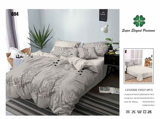 Lenjerie de Pat Bumbac Finet 6 Piese