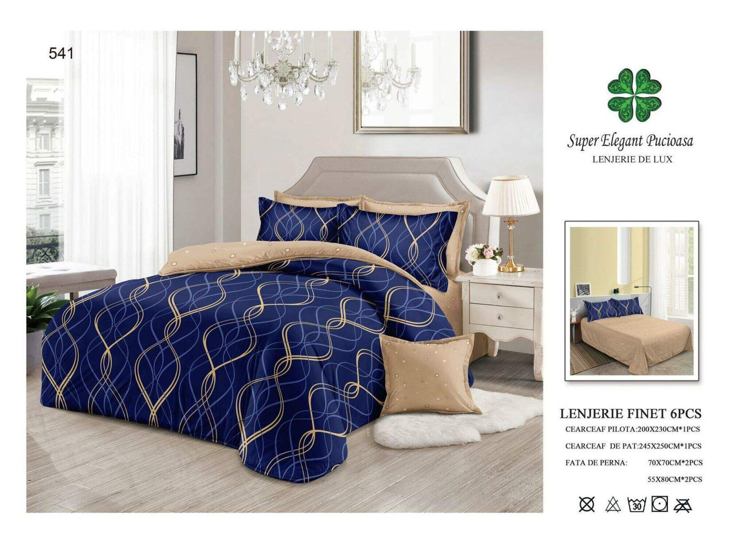 Lenjerie de Pat Bumbac Finet 6 Piese