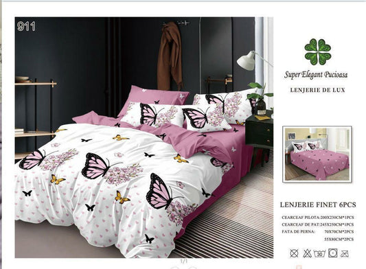 Lenjerie de Pat Bumbac Finet 6 Piese