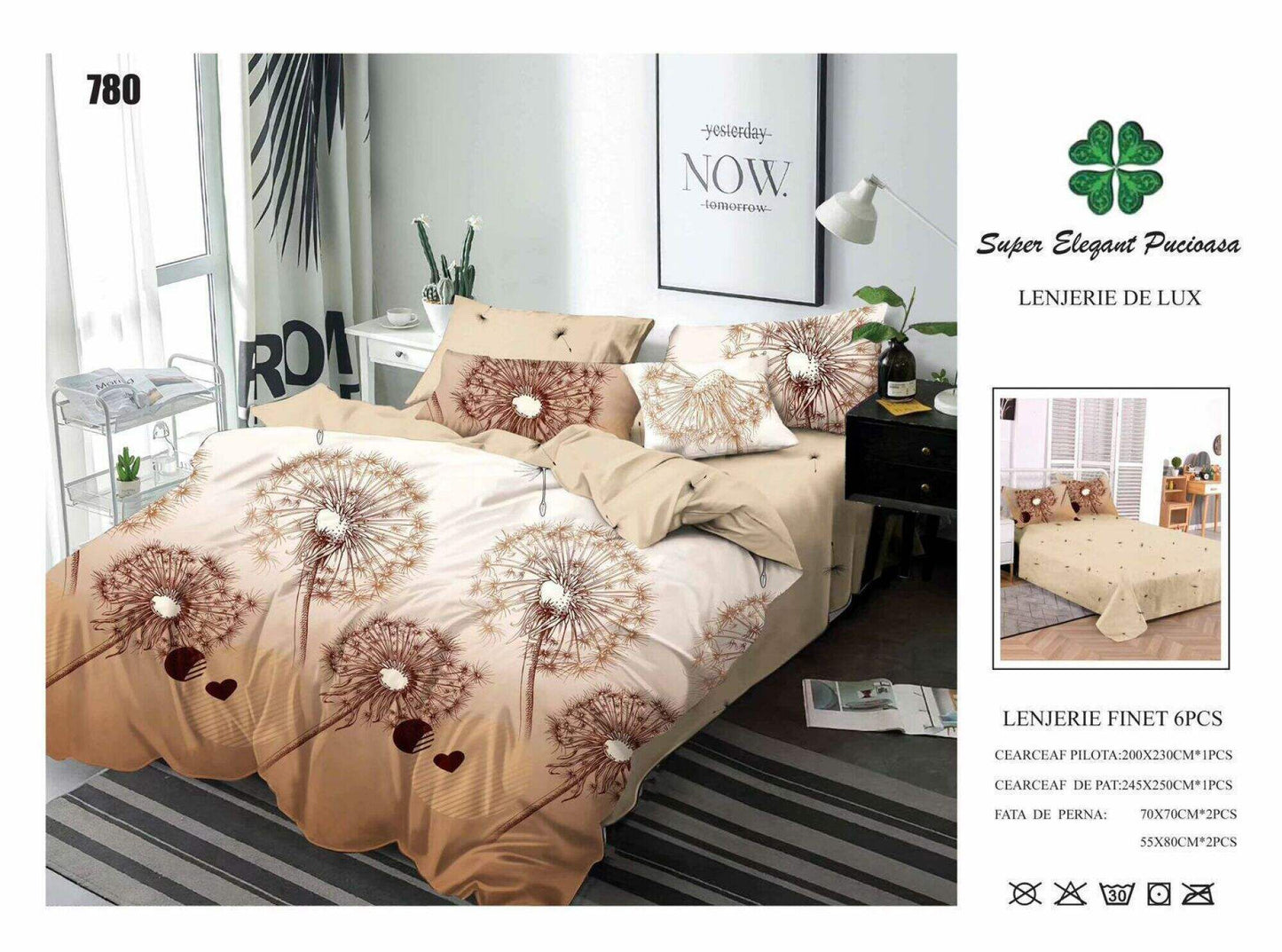 Lenjerie de Pat Bumbac Finet 6 Piese