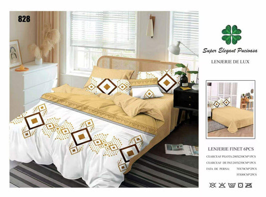 Lenjerie de Pat Bumbac Finet 6 Piese