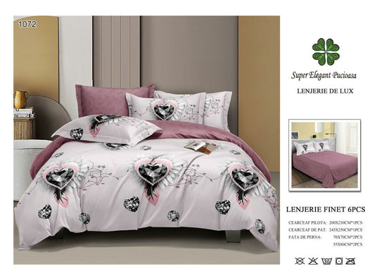 Lenjerie de Pat Bumbac Finet 6 Piese