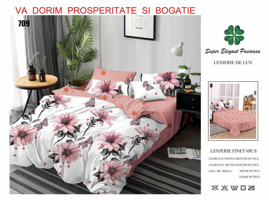 Lenjerie de Pat Bumbac Finet 6 Piese