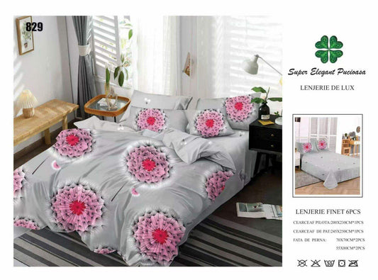 Lenjerie de Pat Bumbac Finet 6 Piese