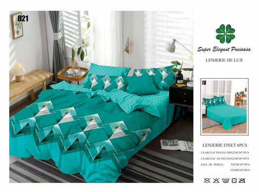 Lenjerie de Pat Bumbac Finet 6 Piese