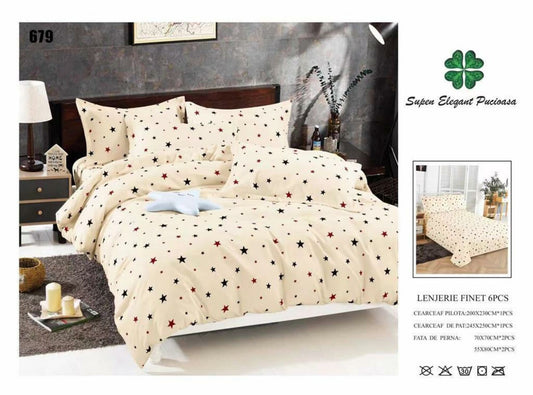 Lenjerie de Pat Bumbac Finet 6 Piese