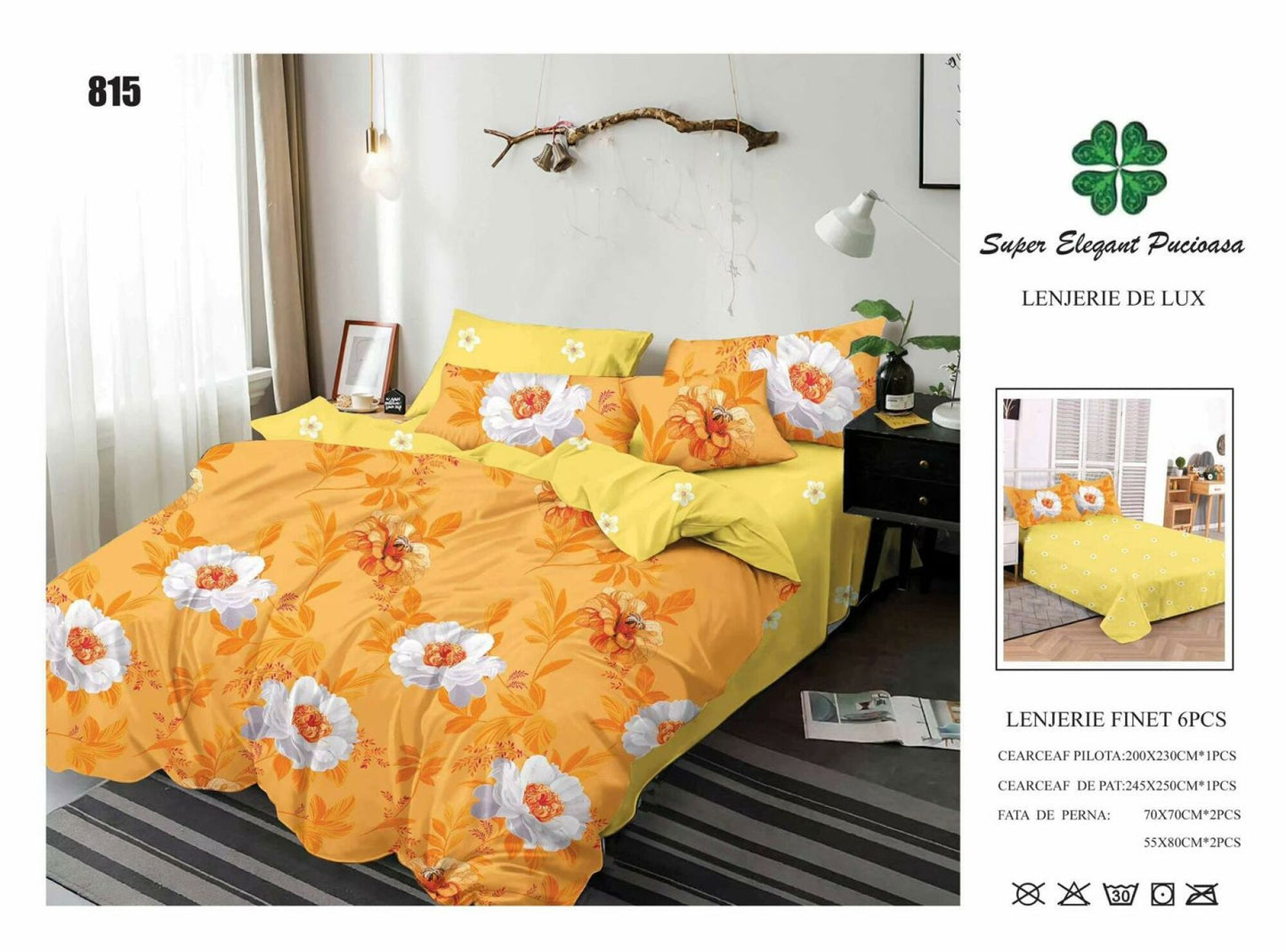 Lenjerie de Pat Bumbac Finet 6 Piese