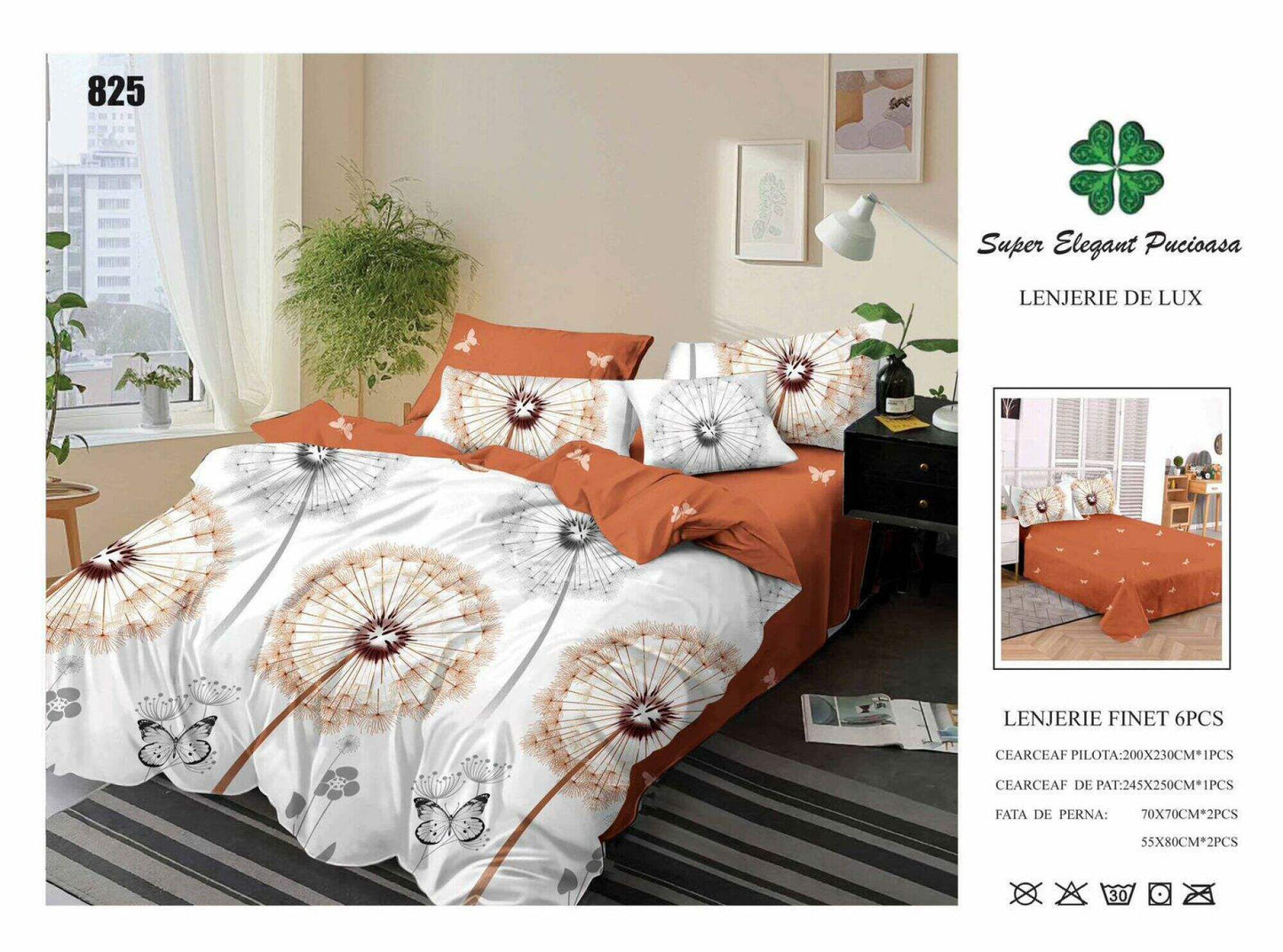 Lenjerie de Pat Bumbac Finet 6 Piese