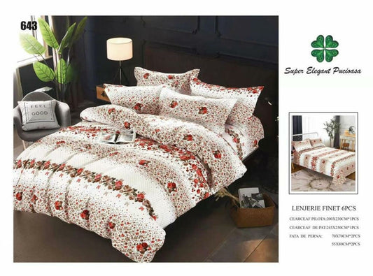 Lenjerie de Pat Bumbac Finet 6 Piese