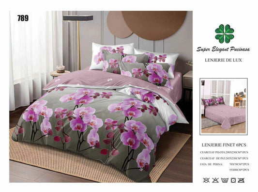 Lenjerie de Pat Bumbac Finet 6 Piese
