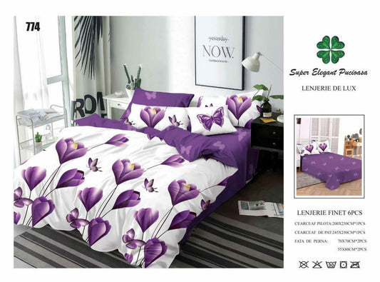 Lenjerie de Pat Bumbac Finet 6 Piese