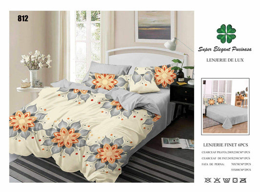 Lenjerie de Pat Bumbac Finet 6 Piese