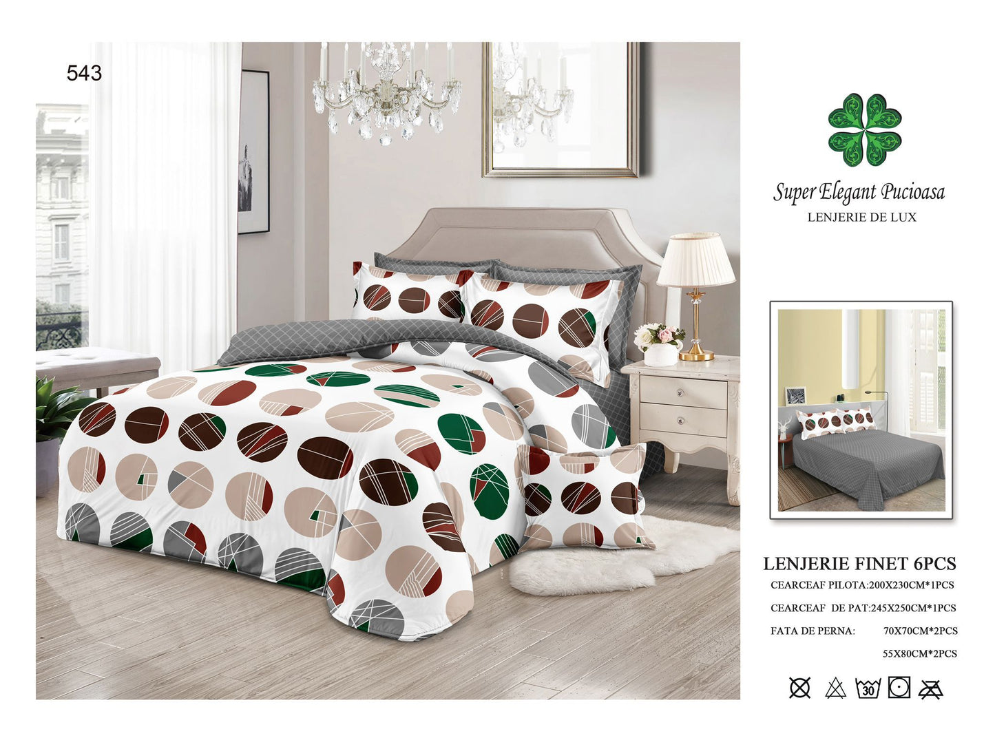 Lenjerie de Pat Bumbac Finet 6 Piese